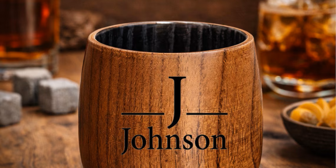 Charred Oak Whiskey Cup Custom Name