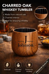 Charred Oak Whiskey Cup Custom Name