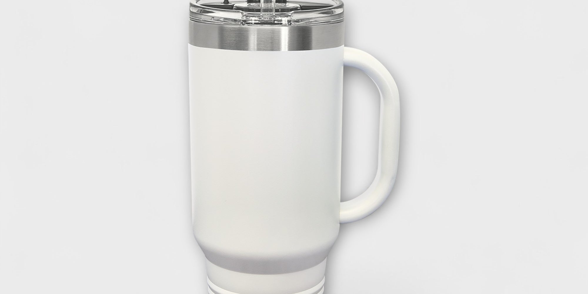 White 40 oz Tumbler with Handle