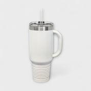 White 40 oz Tumbler with Handle