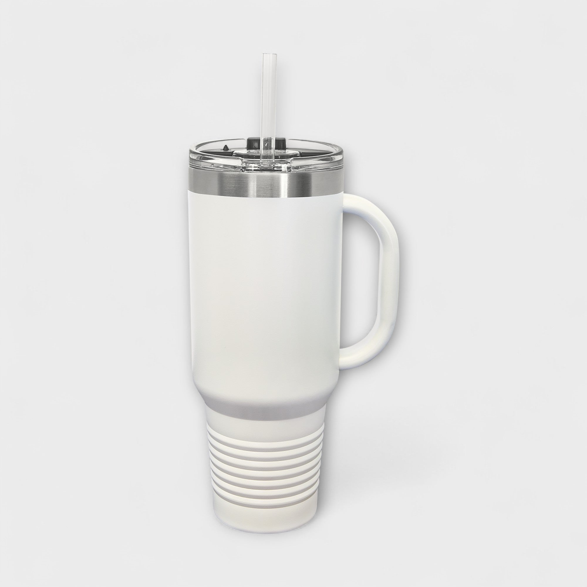 White 40 oz Tumbler with Handle
