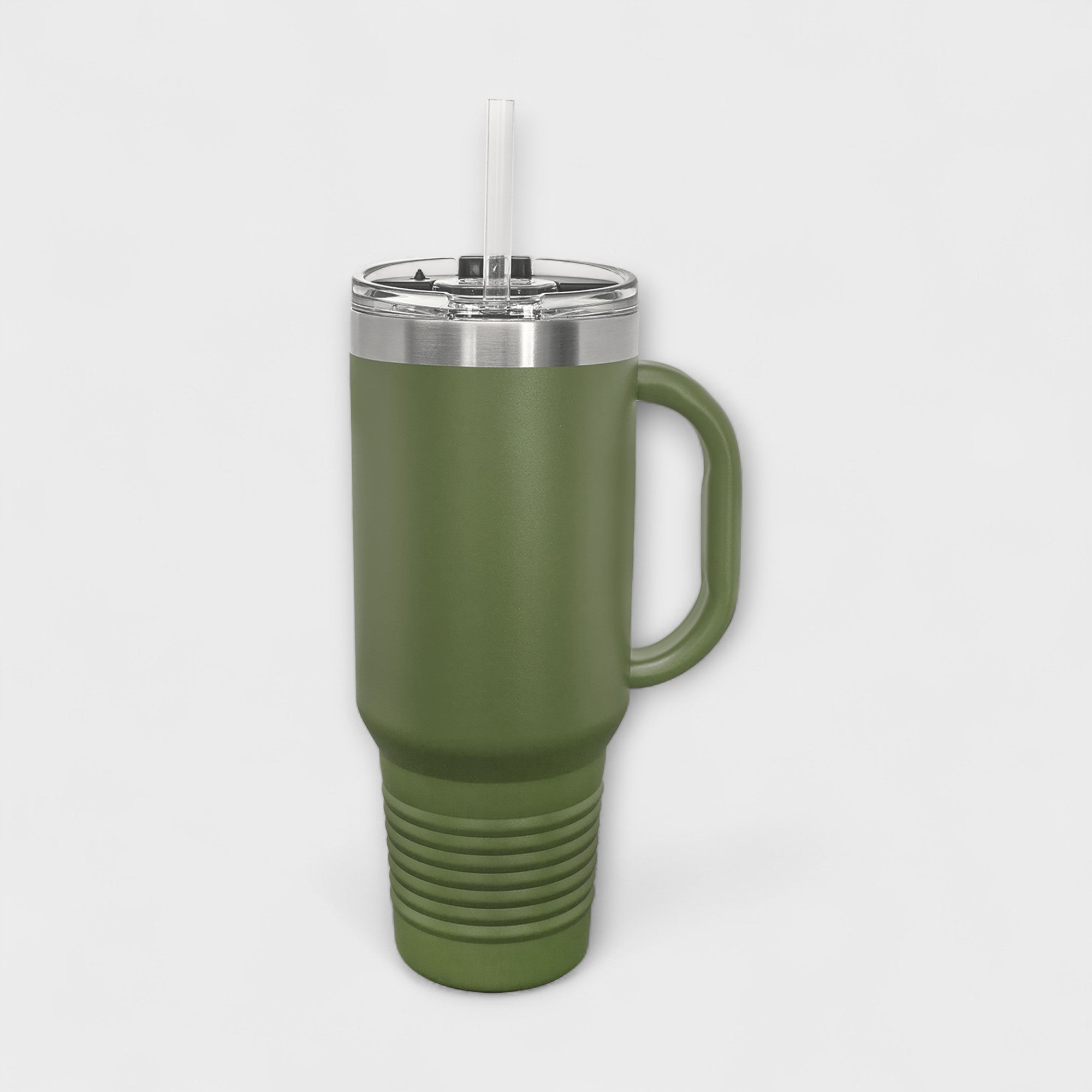 Olive Green 40 oz Tumbler with Handle