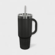 Black 40 oz Tumbler with Handle with Ghost Black Ring