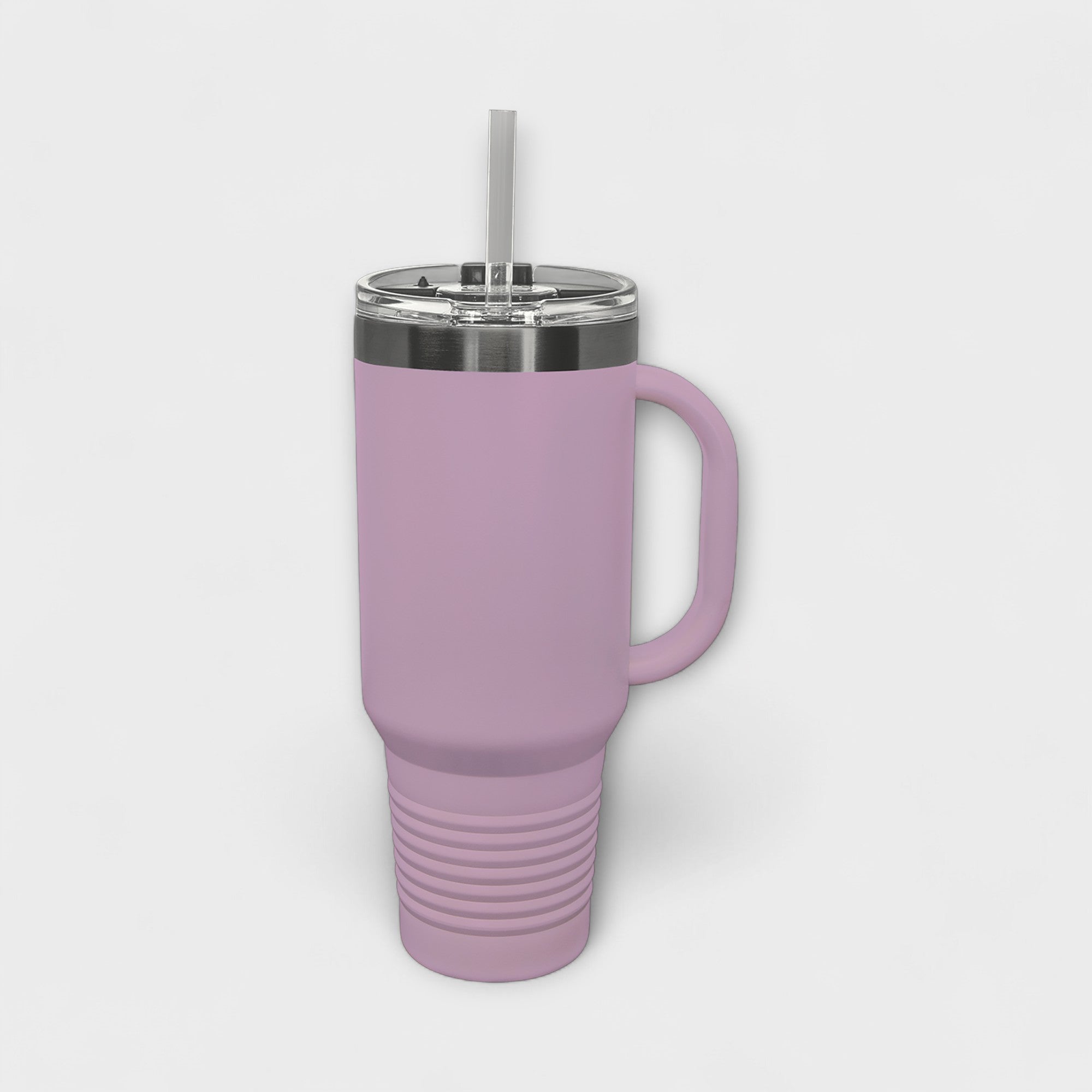 Moody Lilac 40 oz Tumbler with Handle with Ghost Black Ring