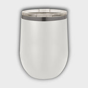 White 12oz Wine Tumbler with Ghost Black Ring