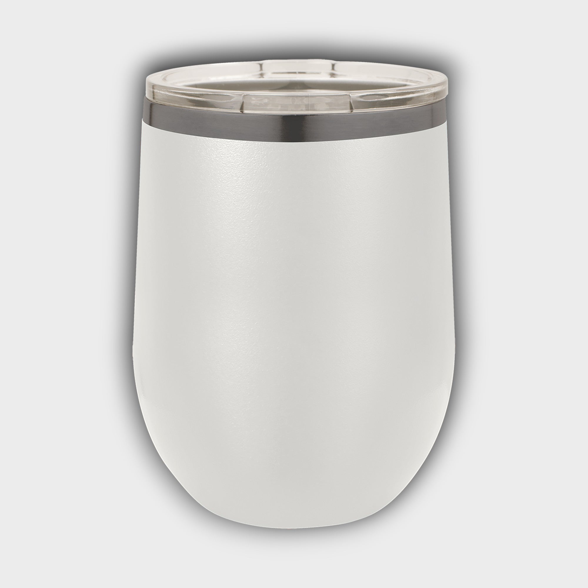 White 12oz Wine Tumbler with Ghost Black Ring