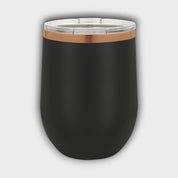 Black 12oz Wine Tumbler with Rose Gold Ring