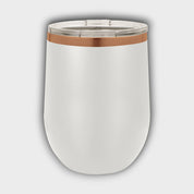 White 12oz Wine Tumbler with Gold Ring