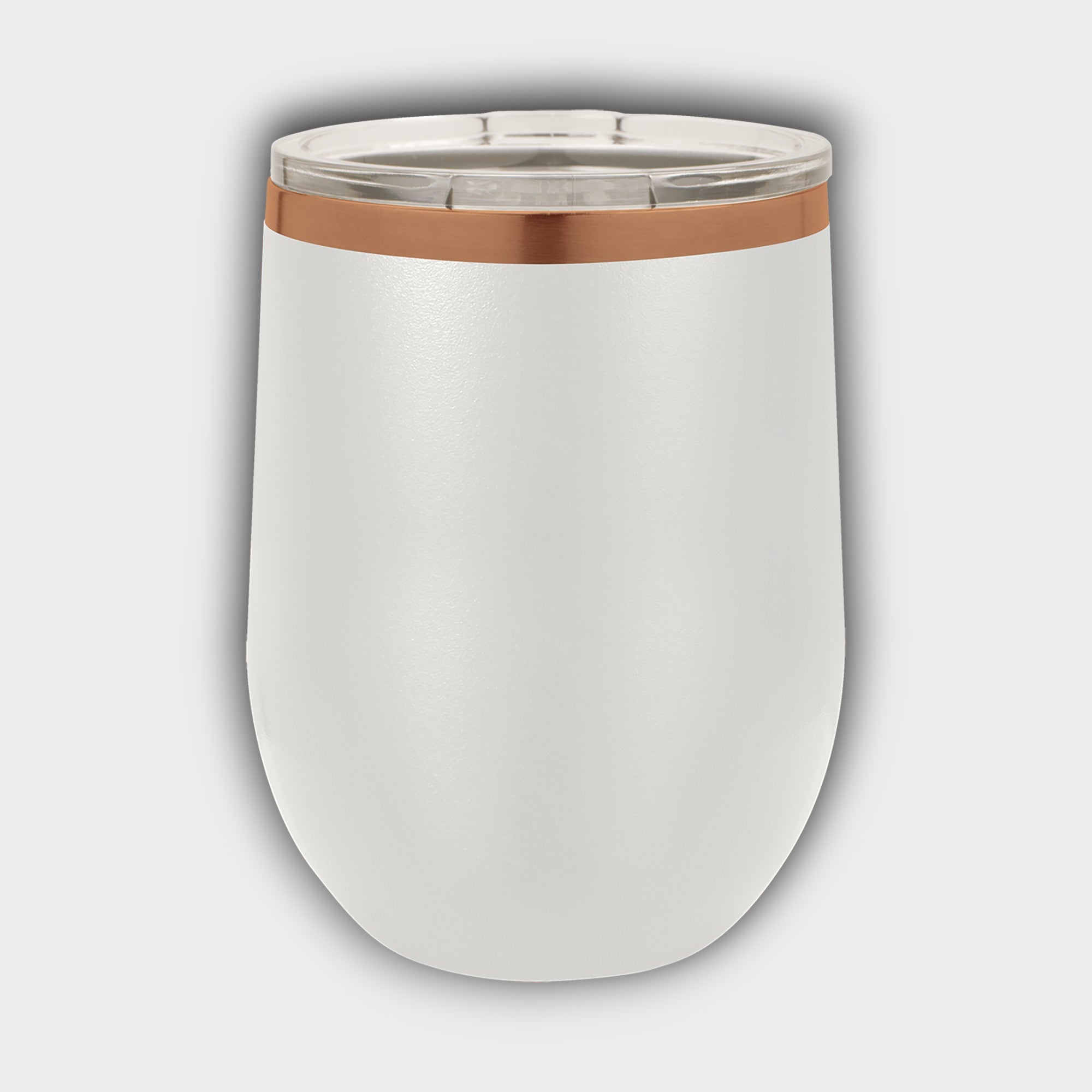 White 12oz Wine Tumbler with Gold Ring