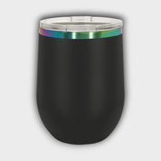 Black12oz Wine Tumbler with Prism Ring