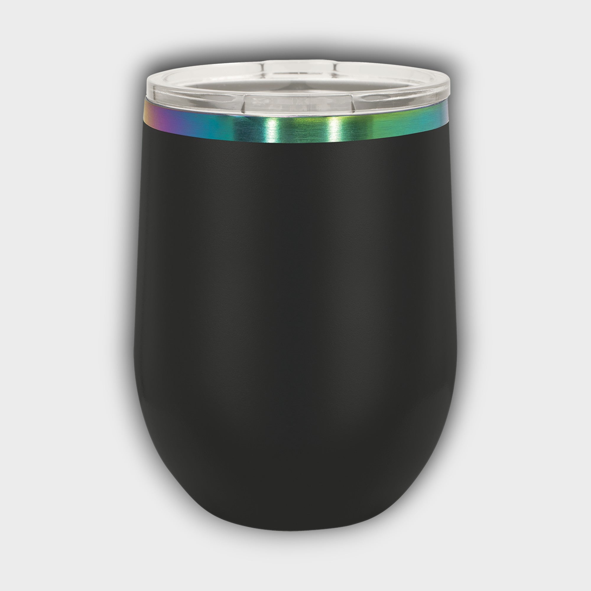 Black12oz Wine Tumbler with Prism Ring