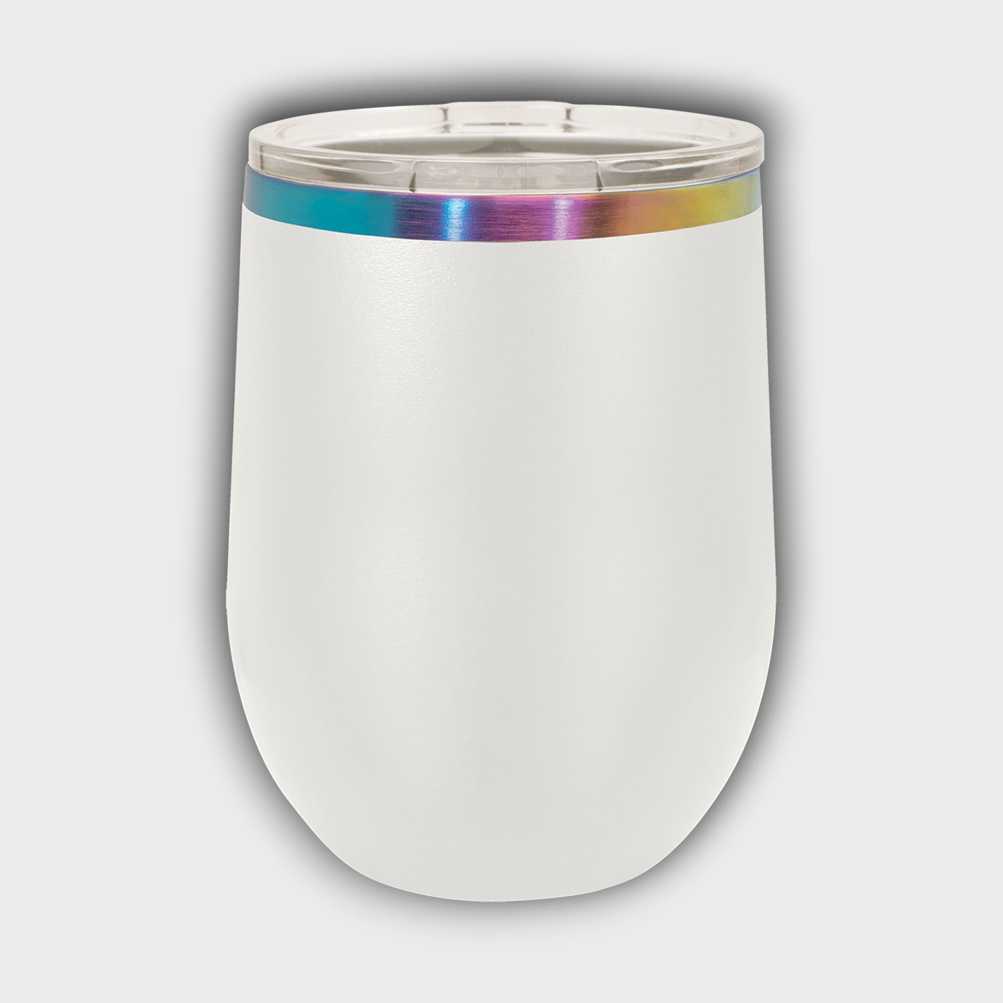 White 12oz Wine Tumbler with Prism Ring
