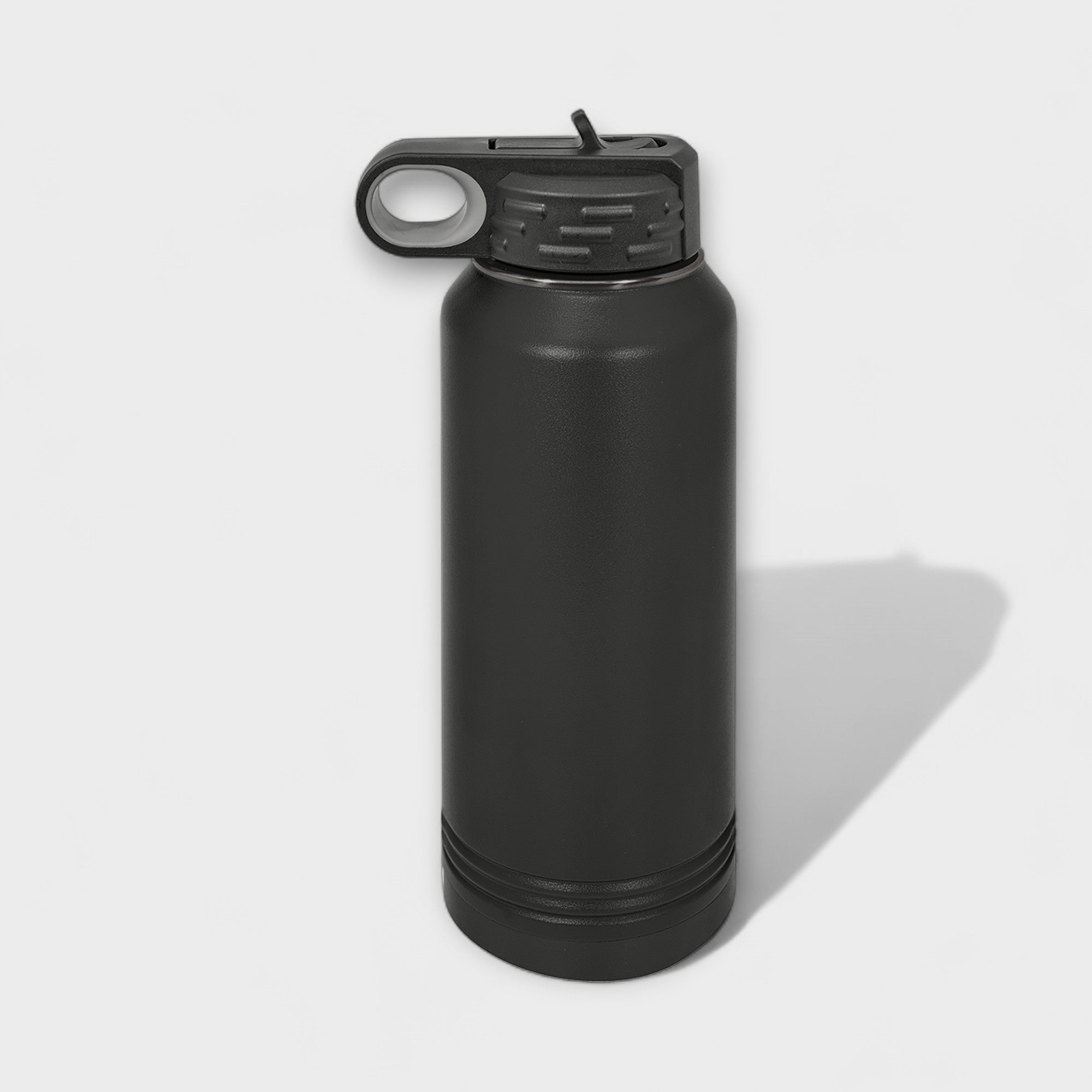 Black 32 oz Water Bottle with Ghost Black Ring