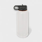 White 32 oz Water Bottle with Rose Gold Ring