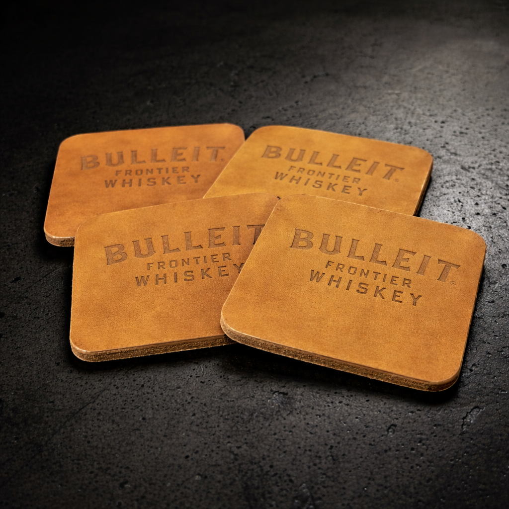 Square Branded Leather Coasters