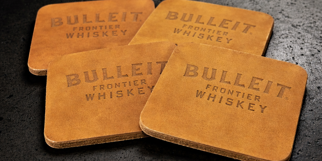 Square Branded Leather Coasters