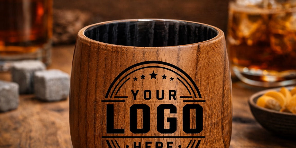 Charred Oak Whiskey Cup with Custom Logo